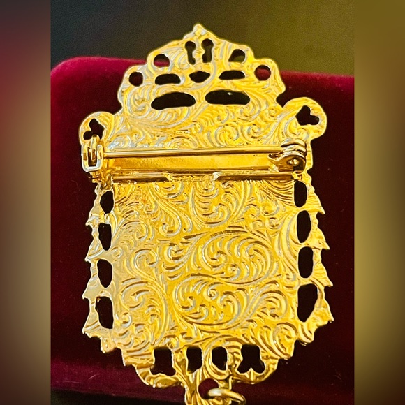 Vintage 1928 Victorian Cherub Angel Pearl Brooch - Picture 4 of 8